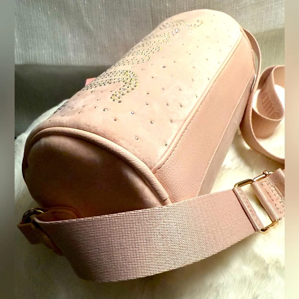 NEW Juicy Couture Pink Fuzzy Roll Crossbody Bag